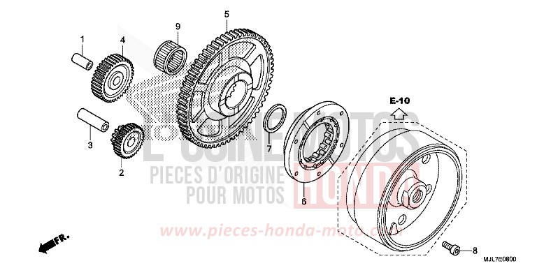 EMBRAYAGE DE DEMARRAGE de Integra 750 PEARL GLARE WHITE (NHB53) 2014
